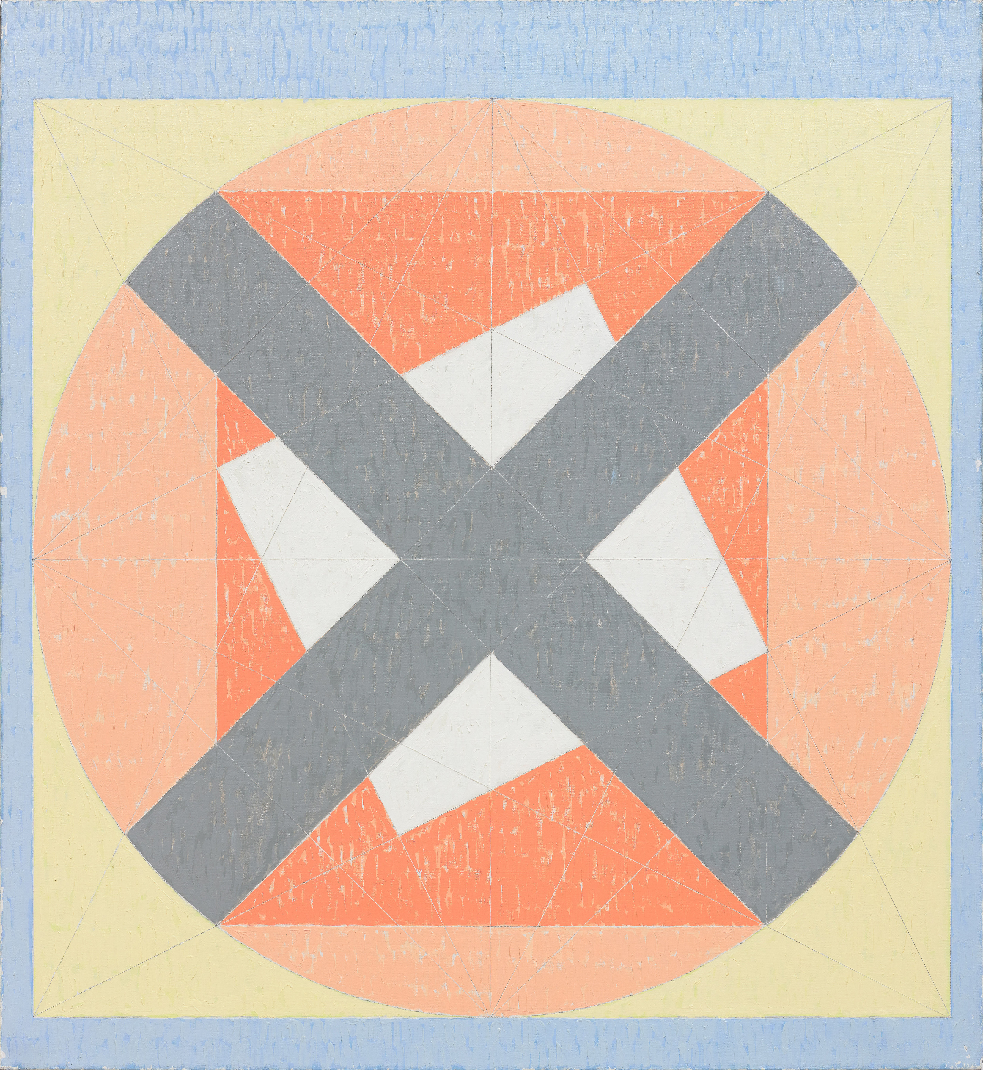 X on Circle in the Square (Q4-81 #2), 1981, Acrylic on canvas