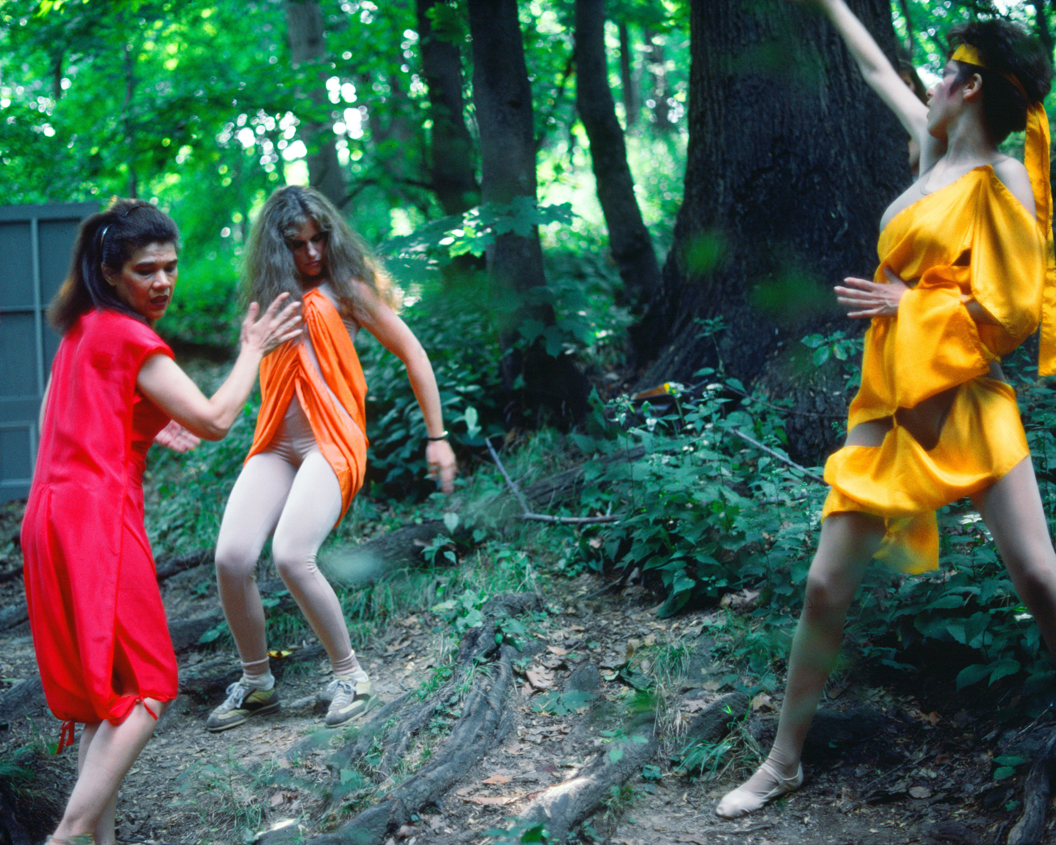 Rivers, First Draft: The Debauchees ignore the Woman in Red, 1982/2015, Digital C-print from Kodachrome 35mm slides in 48 parts, 16h x 20w in (40.64h x 50.80w cm)