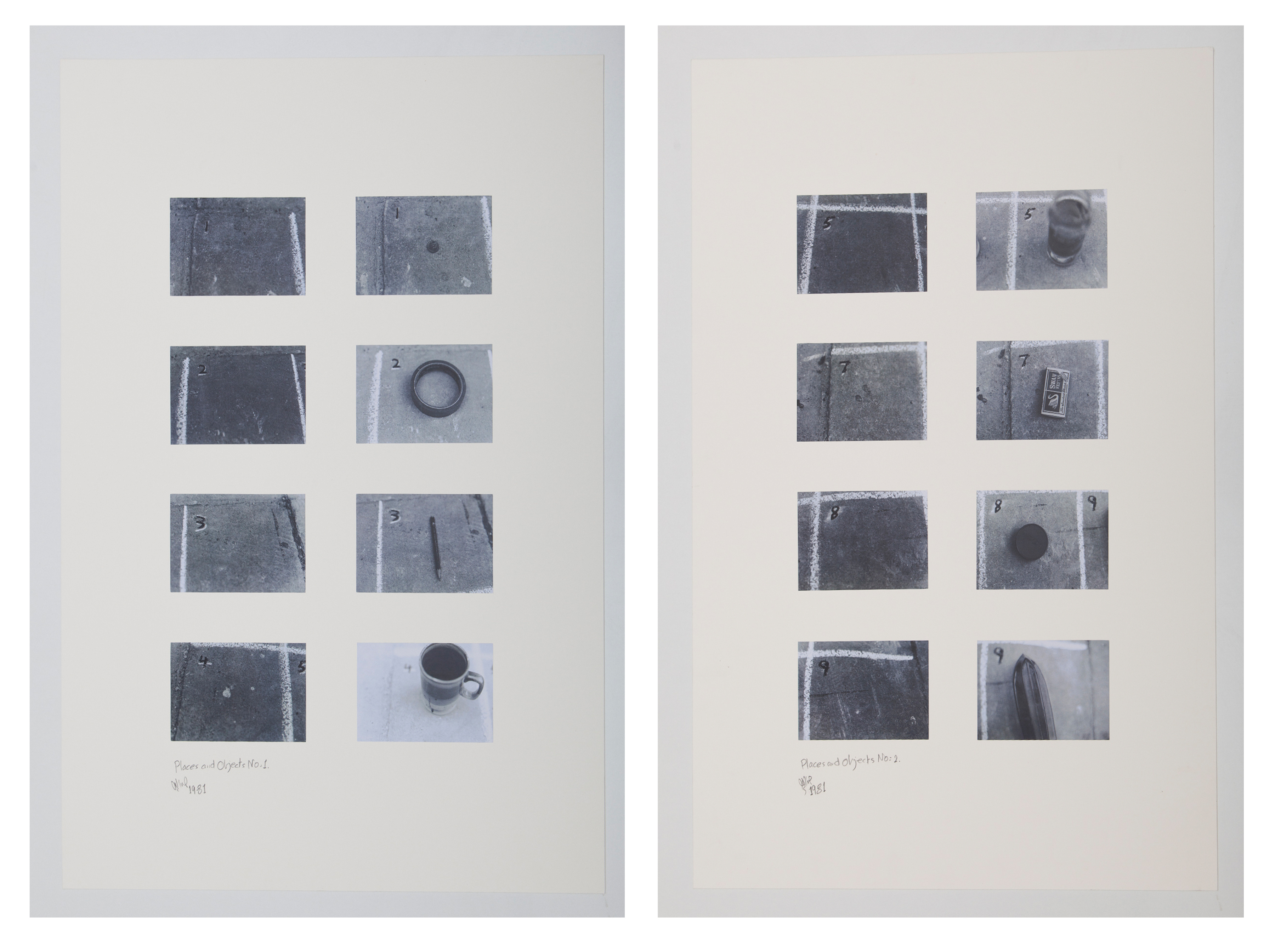 Places and Objects, 1981, Photographs on cardboard