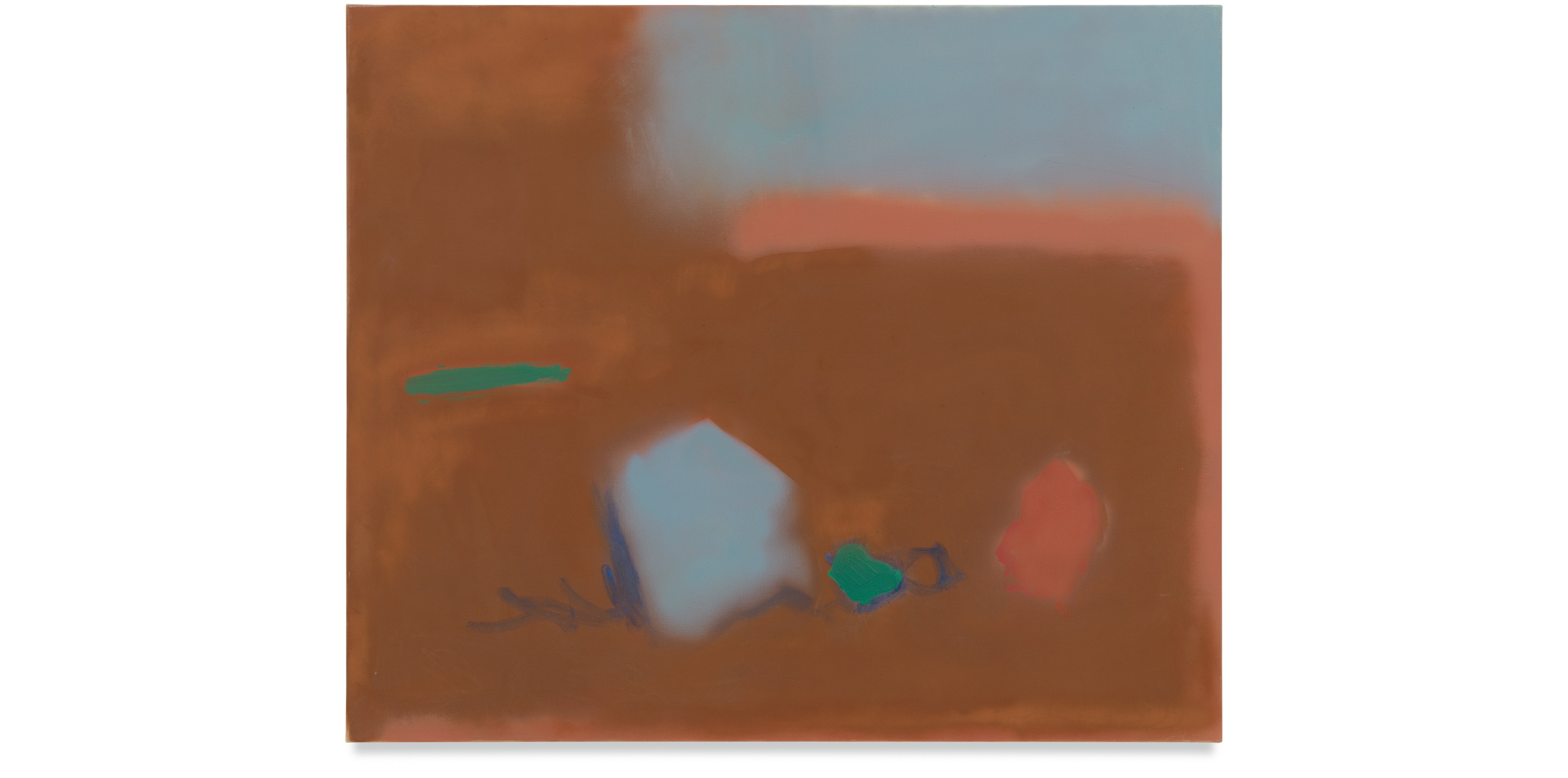 Sideways, 1983, Oil on canvas, 42 &amp;times; 50 inches.
Courtesy the Harriet and Esteban Vicente Foundation
and Miles McEnery Gallery, New York, NY.