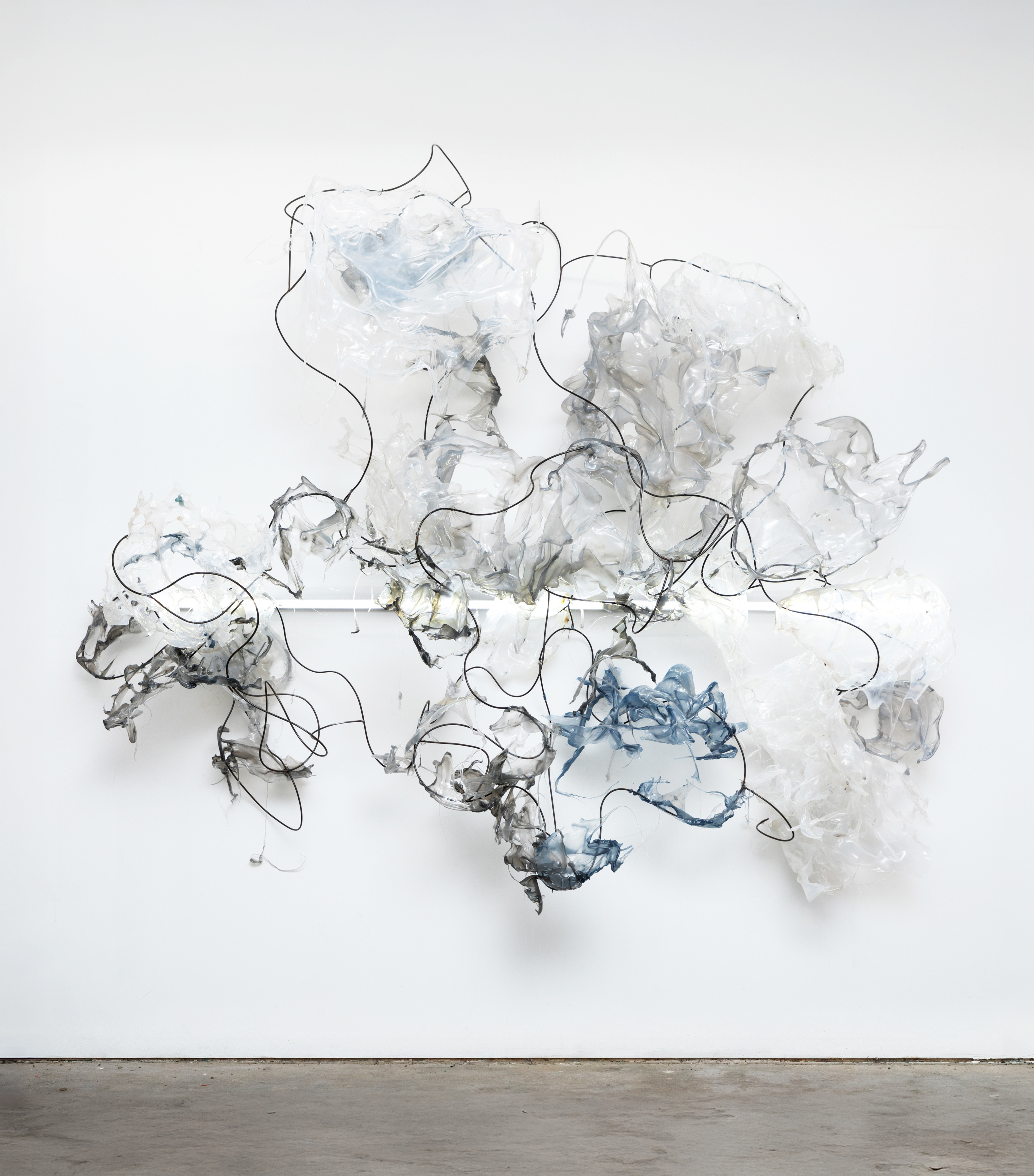 Bluster, 2023, Steel, melted plastic, LED light fixture, 72 x 84 x 40 inches, 182.9 x 213.4 x 101.6 cm, MMG#37209