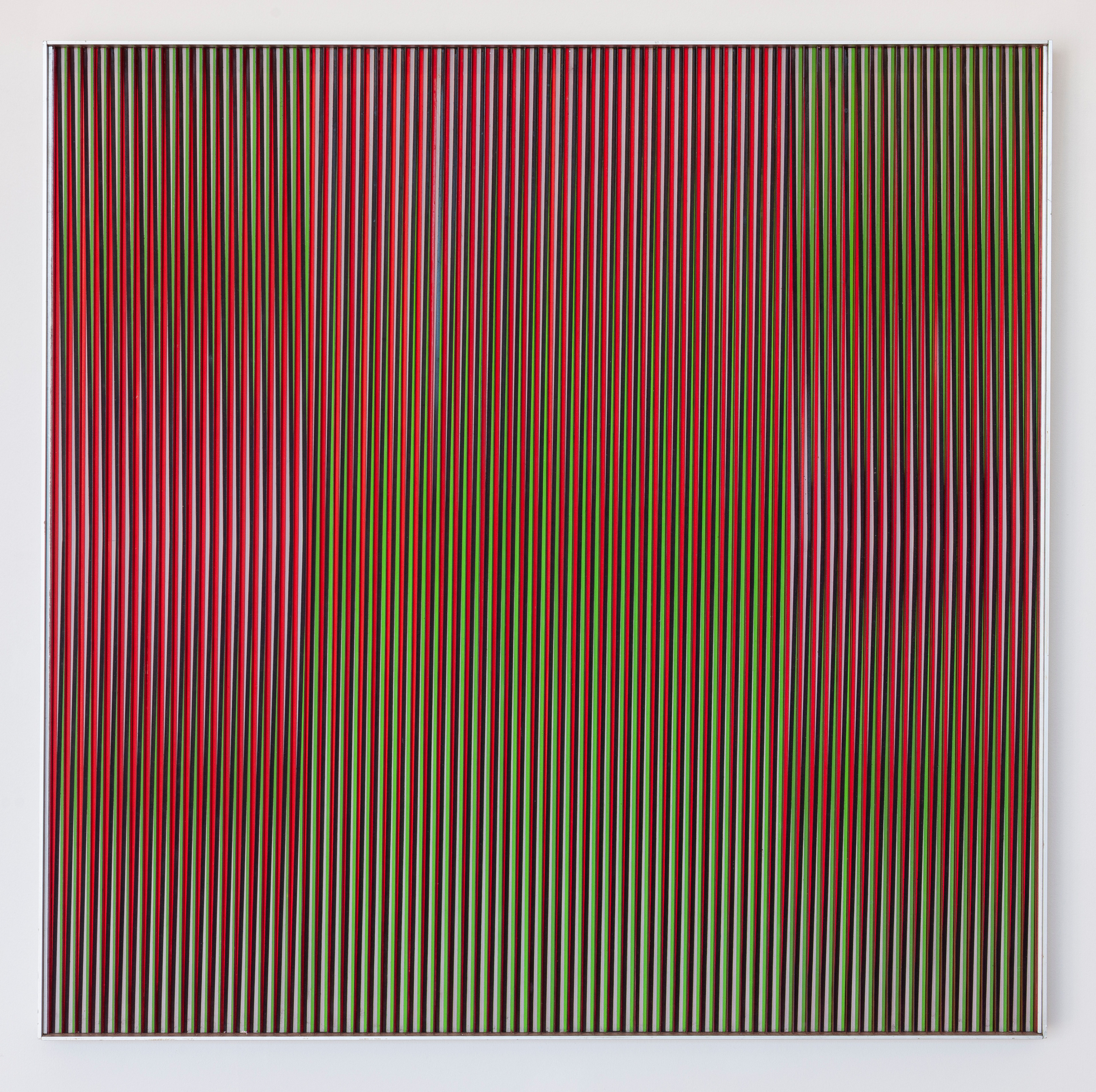 Carlos Cruz-Diez,&nbsp;Physichromie 887, 1976,&nbsp;Aluminum and Plexiglass,&nbsp;31 1/2 x 31 1/2 in. (80 x 80 cm.)