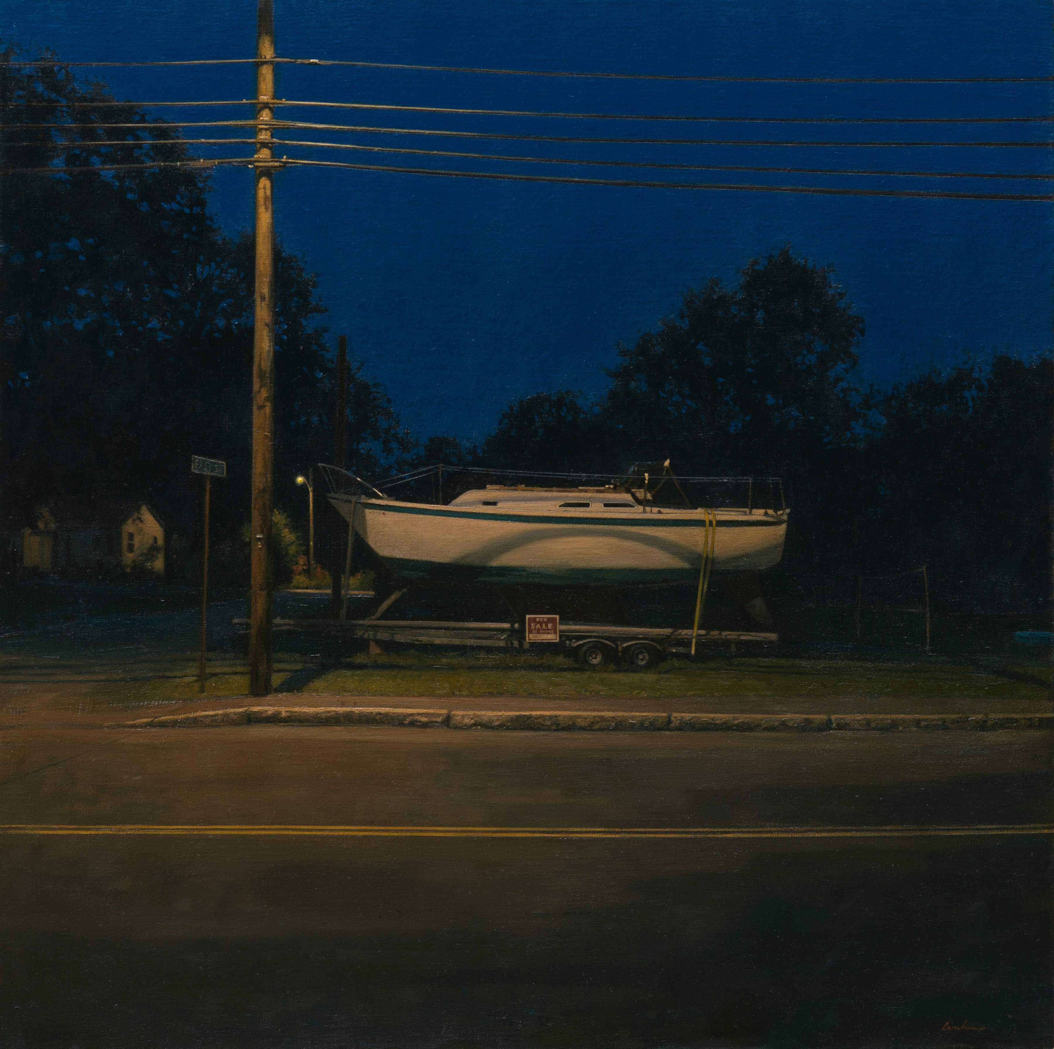 linden frederick, For Sale By Owner (SOLD), 2014, oil on linen, 34 x 34 inches