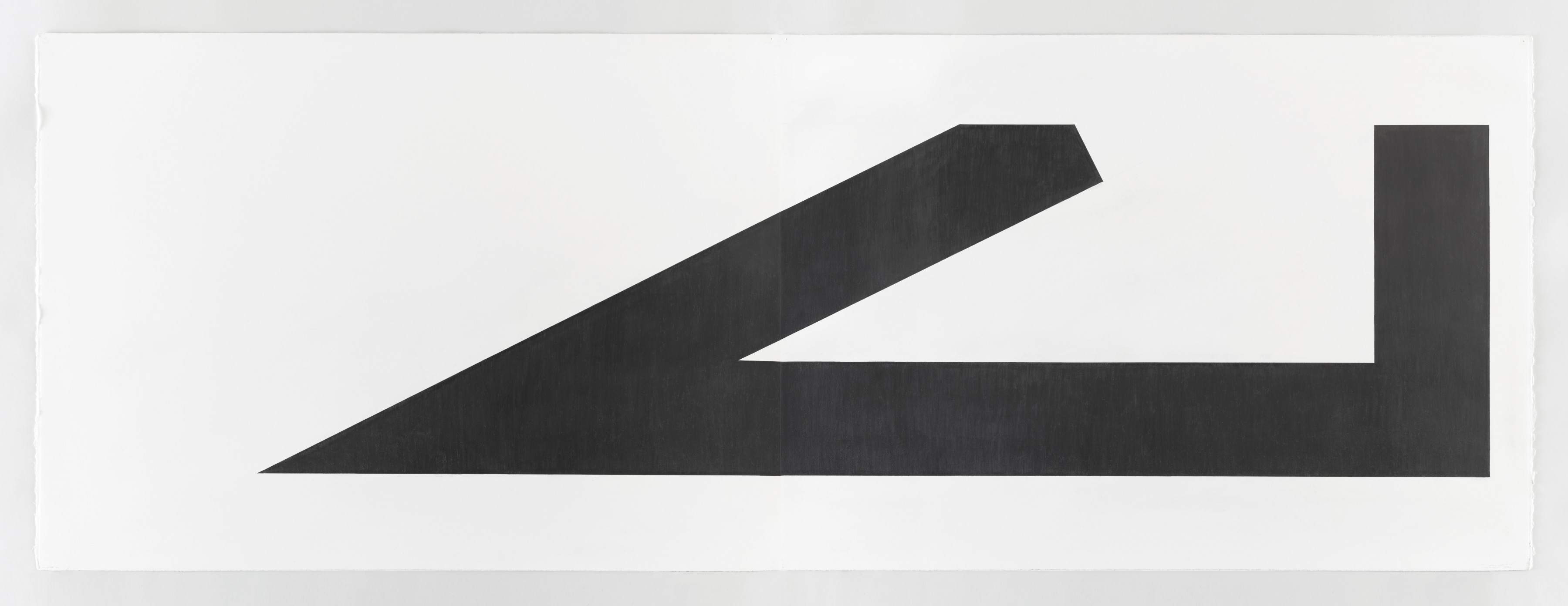 Ted Stamm, LWX-G-2 (Lo Wooster), 1980, graphite on paper, diptych, 30 x 85 inches
