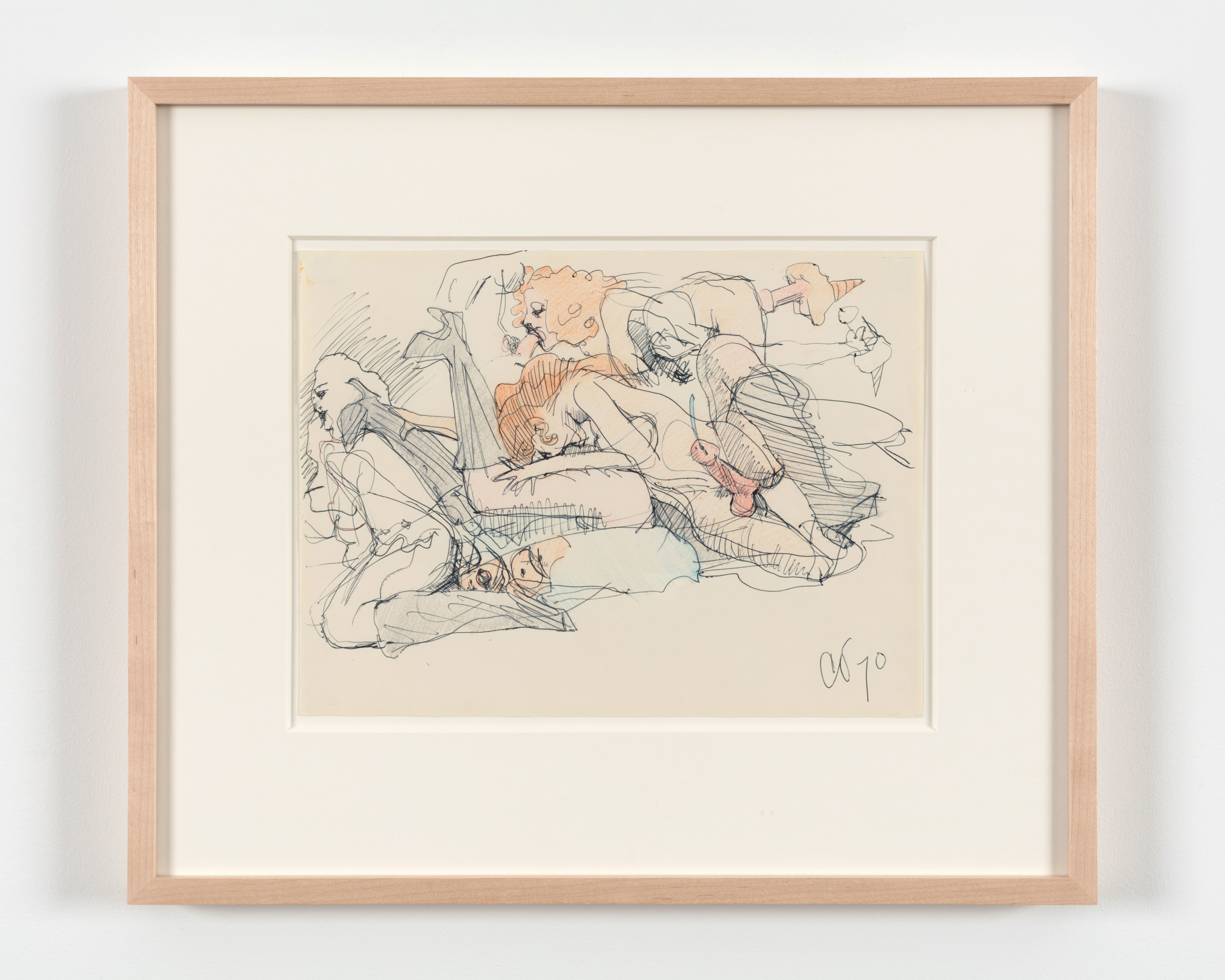 Claes Oldenburg
Untitled (Erotic Fantasy), 1970
ink and colored pencil on paper
8 3/4 x 11 3/4 in. (22.2 x 29.8 cm)
frame: 15 3/4 x 18 1/4 x 1 1/4 in. (40 x 46.4 x 3.2 cm)

initialed and dated: &amp;quot;CO 70&amp;quot; lower right