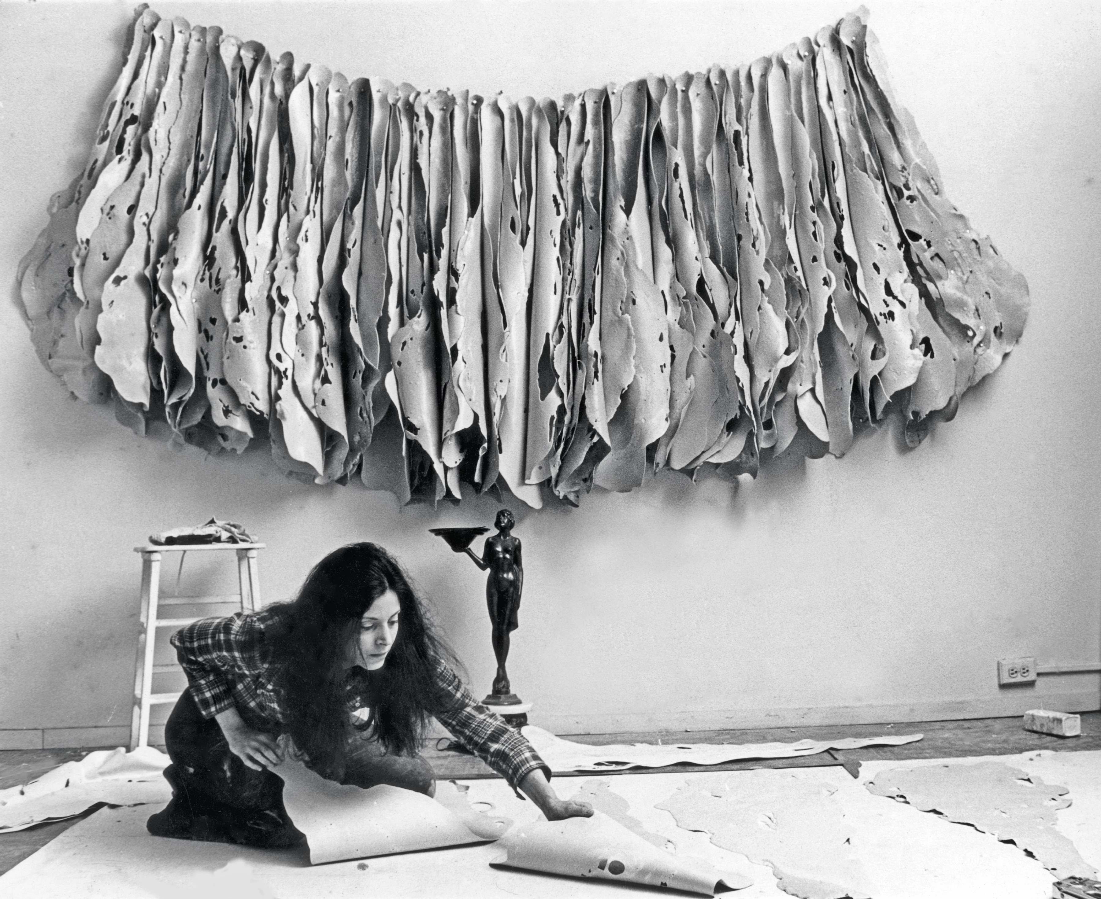 Hannah Wilke 
Hannah Wilke in her Broome Street studio with Centerfold on wall, 1973 (no longer extant)
Image: Hannah Wilke Collection &amp;amp; Archive, Los Angeles
