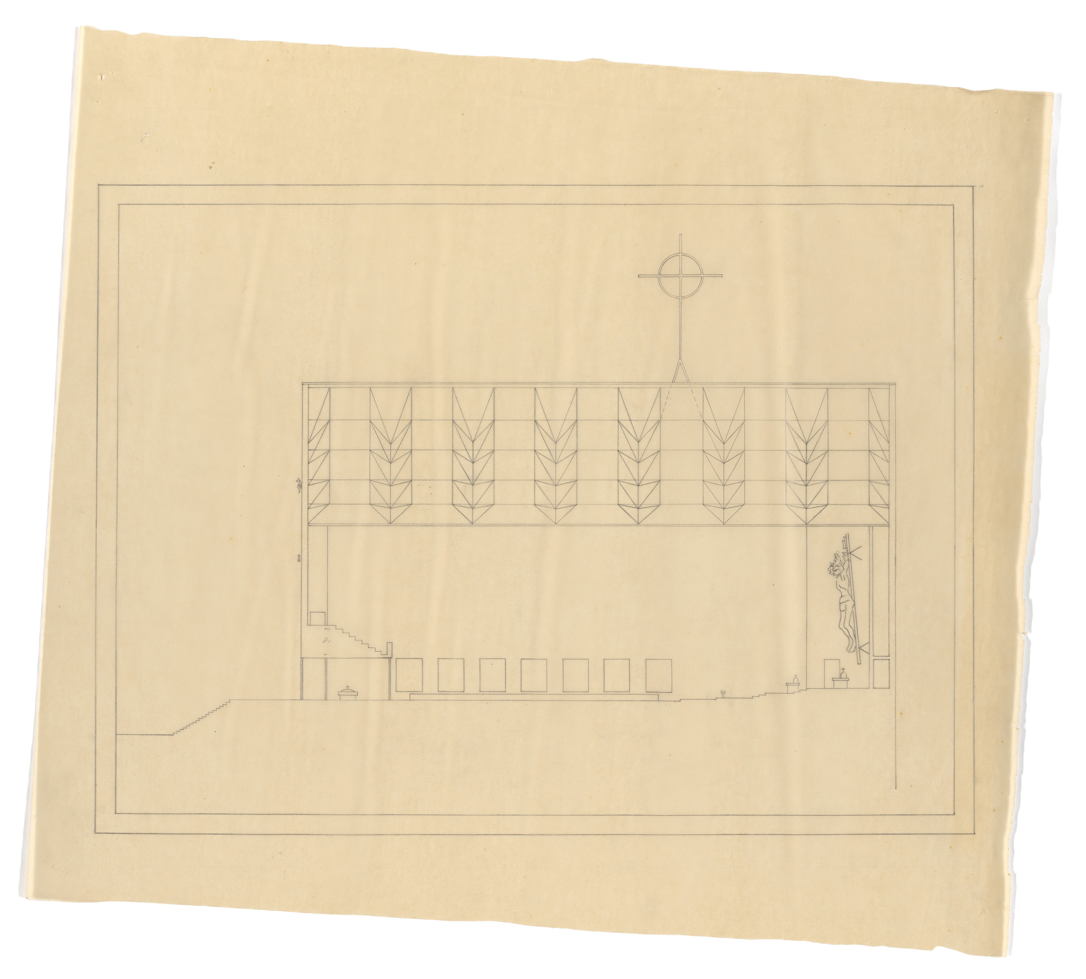 Section, graphite on tracing paper
16 3/8 &amp;times; 18 3/4 in. (41.6 &amp;times; 47.6 cm)