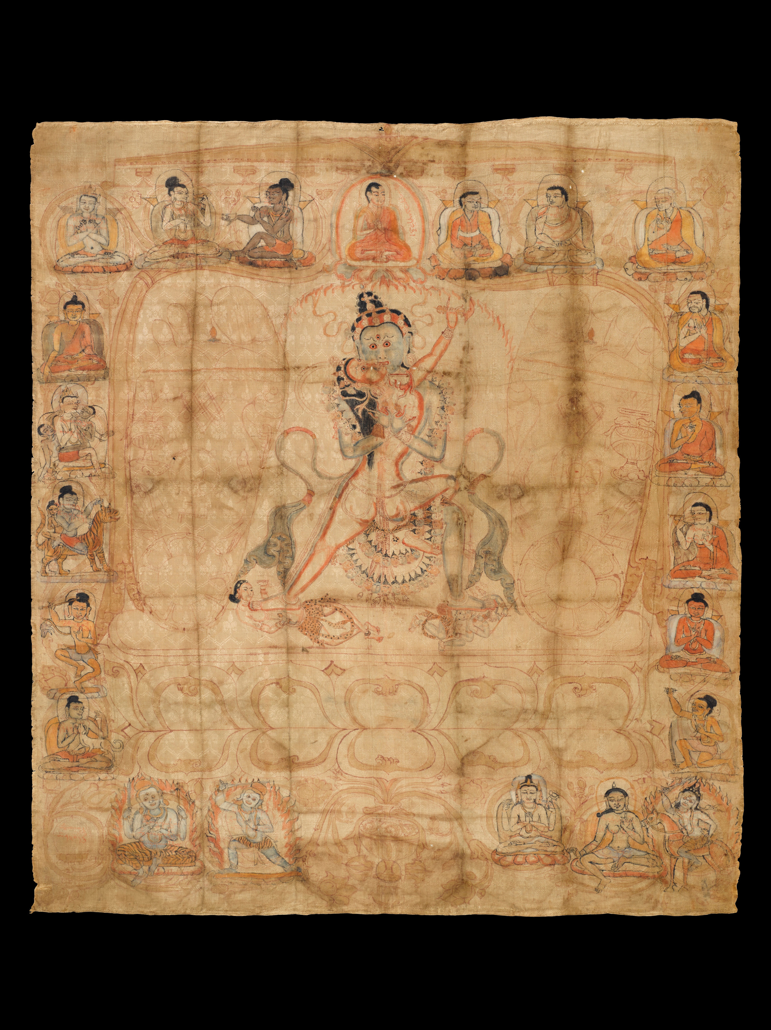 FOOTPRINT THANGKA OF DRIGUNG JIGTEN Tibet Late 12th/early 13th century