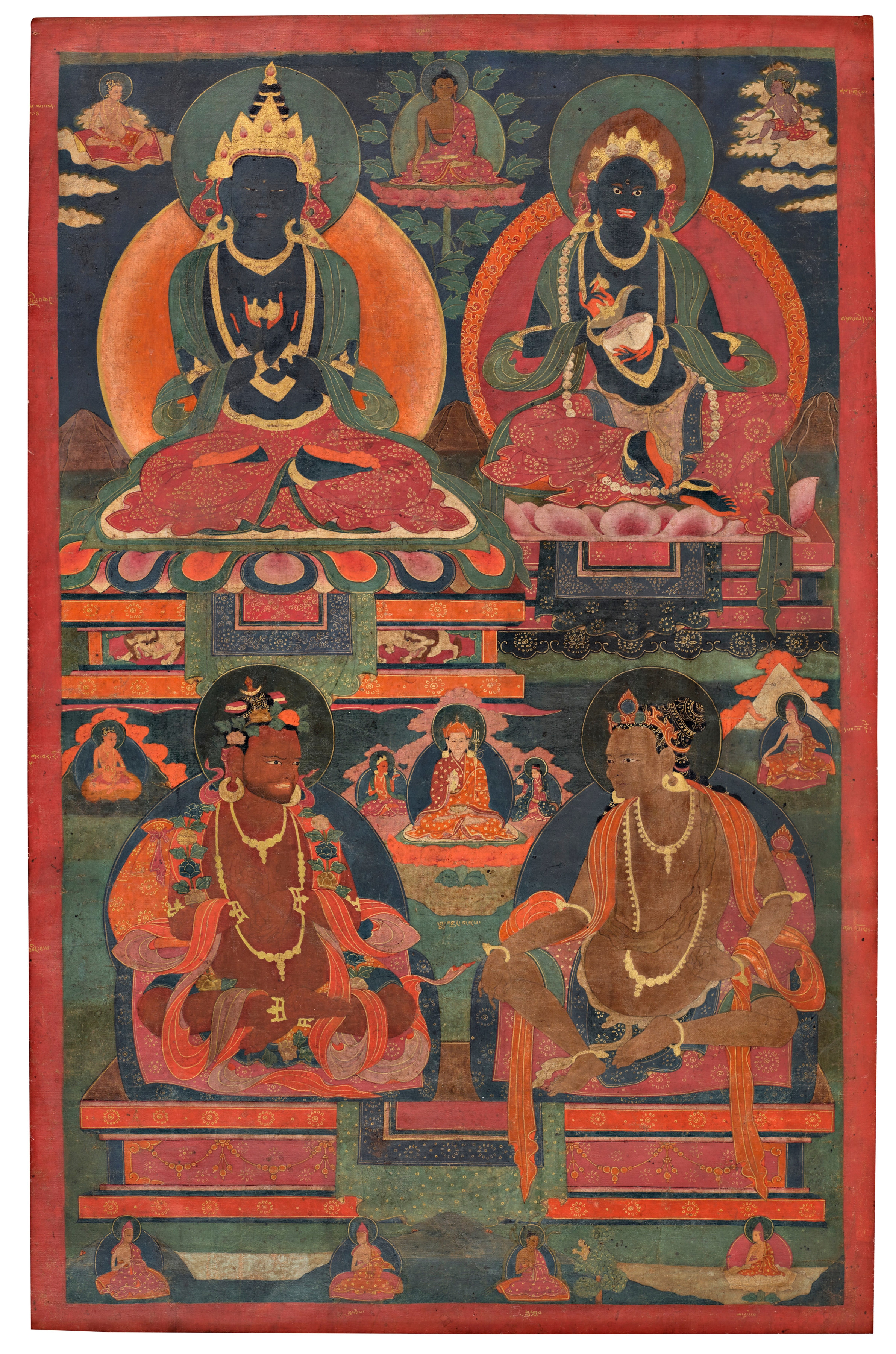 Sakya Order Lineage Tibetan Thangka