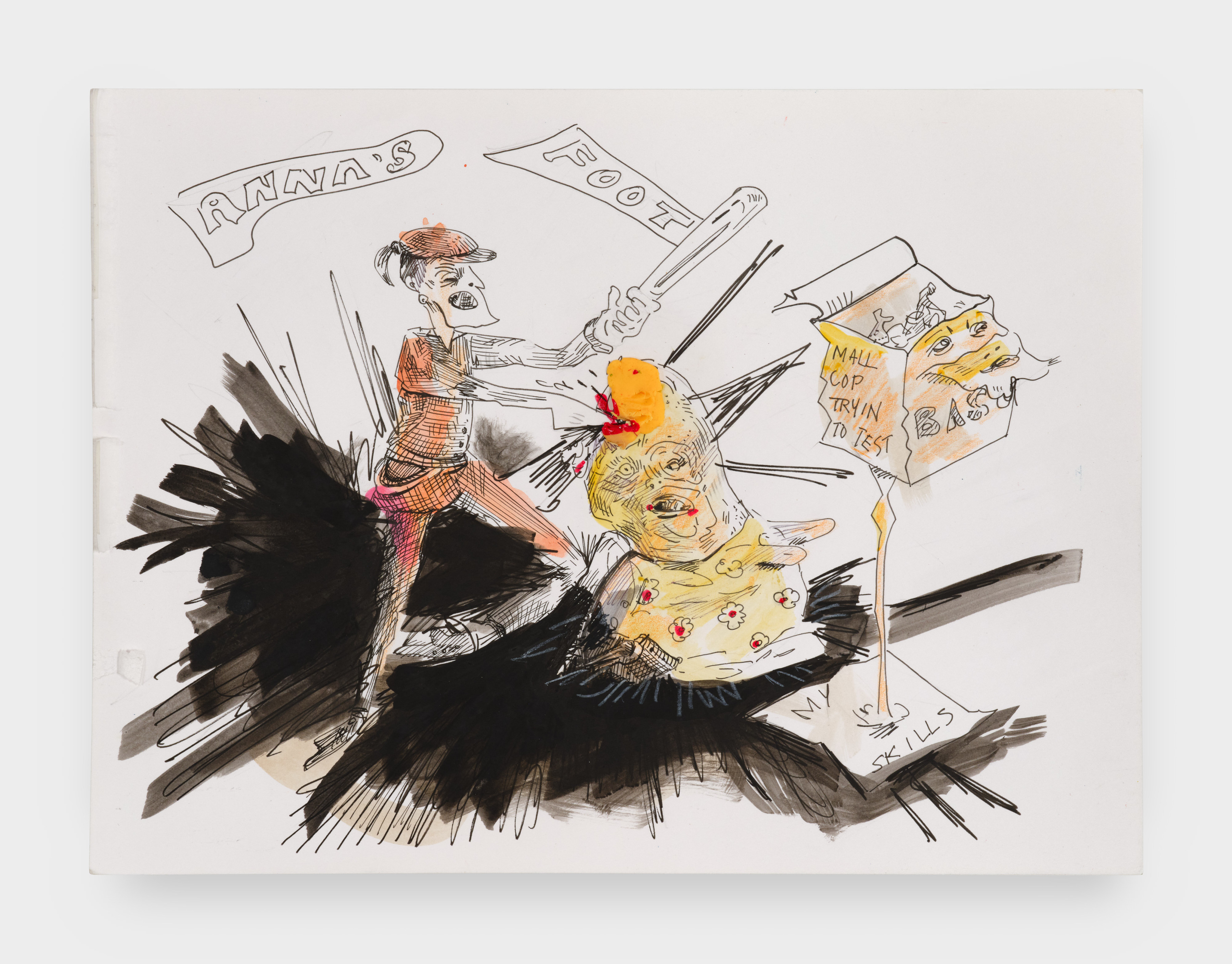An ink drawing on paper by Asher Hartman.
