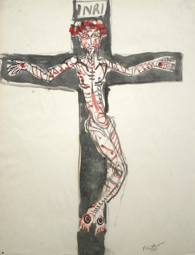 Image of Robert Smithson's Untitled [INRI - Christ on crucifix], 1961