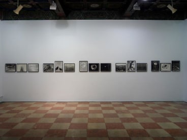 installation image of several artworks