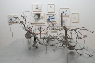 installation view of maquette for tree machine hybrid