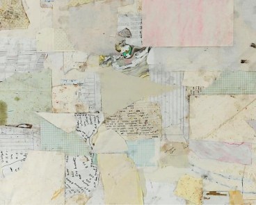Detail shot of collaged paper mosaic by SIMON EVANS&trade;.