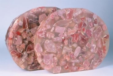 slices of pink epoxy