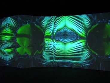 video still of abstract green shapes