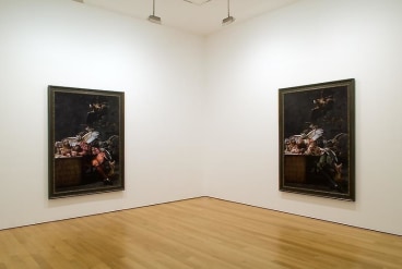 Yinka Shonibare's two version of De Goya's "The Sleep of Reason Produces Monsters"