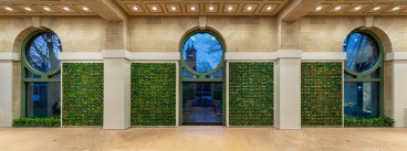 Installation view, Elias Sime, We Are All Green, The Smithsonian National Museum of African Art, Washington, D.C., 2019- 2022. Courtesy the artist and the National Museum of African Art, Smithsonian Institution, Washington, D.C. Commissioned by the Smithsonian National Museum of African Art, Washington D.C. Photo by Brad Simpson.