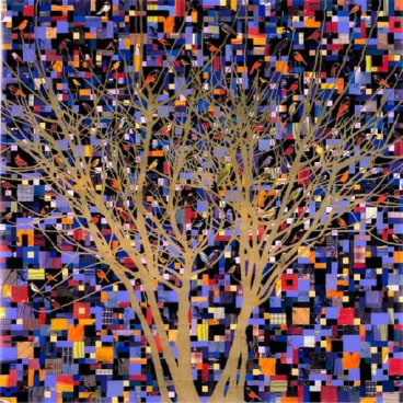 work depicting trees and birds by Fred Tomaselli