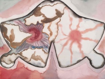 two bells containing abstract paintings