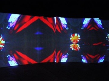 video installation of abstract shapes