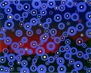 Image of FRED TOMASELLI's 弗雷德•托马塞利 Blue Circles before Blowdown 排污前的蓝色环状物, 1997