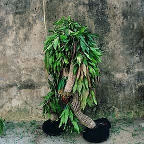 Phyllis Galembo Minor Ekpe Masquerade with Mango Leaves