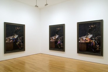 Yinka Shonibare's three version of De Goya's "The Sleep of Reason Produces Monsters"