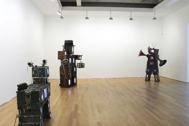 installation view of three works