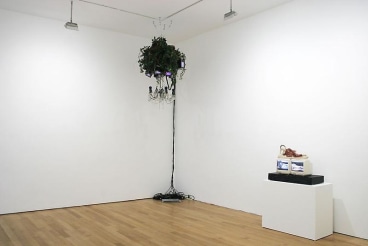 installation view of two works