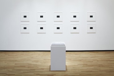 installation view of Katie Paterson's "History of Darkness," 2010
