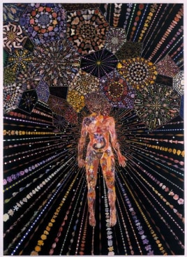 FRED TOMASELLI, Airborne Event, 2003, mixed media, acrylic paint, resin on wood, 84 x 60 x 1 1/2 inches