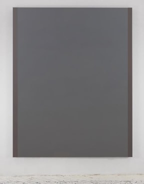 greyish blue painting with borders on opposite sides
