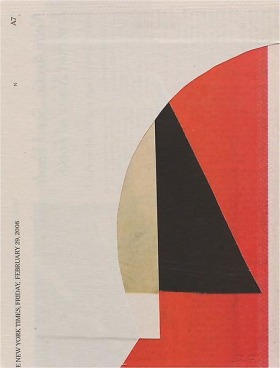 026 (like secret resistance), 2012-13, NYT newsprint collage, 7 5/8 x 5 3/4 inches, 19.4 x 14.6 cm, A/Y#21089