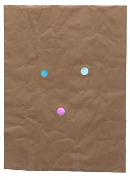 Juggler, 2014, Kraft paper and dichroic glass, 44 x 32 inches, 111.8 x 81.3 cm, A/Y#21647