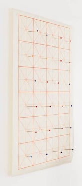 You are here, 2015, Glass head pins and Chinese calligraphy paper, 17 x 13 inches, 43.2 x 33 cm, AMY#27938