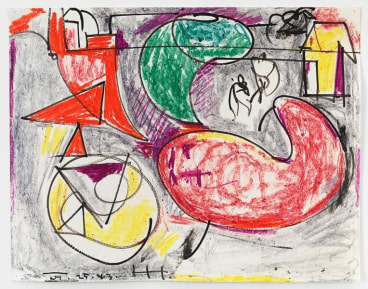 On the Sea, 1943, Crayon and ink on paper, 11 x 14 inches, 27.9 x 35.6 cm, AMY#15038