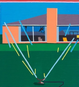 Sprinkler for Grandfather (After DH), 2015, Oil on linen, 27 1/2 x 25 inches, 70 x 64 cm, A/Y#22638