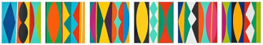 KIM MacCONNEL, &quot;Bunnies,&quot; Numbers 31, 34, 28, 35, 32, 29, 2012, Enamel on wood, 18 x 18 inches each, 45.7 x 45.7 cm, A/Y#20284