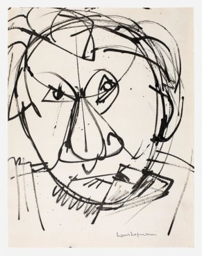 Self Portrait, c. 1942, Ink on paper, 10 3/4 x 8 1/2 inches, 27 x 22 cm, AMY#22106