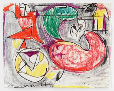Hans Hofmann, On the Sea, 1943, Crayon and ink on paper, 11 x 14 inches, 27.9 x 35.6 cm, AMY#15039