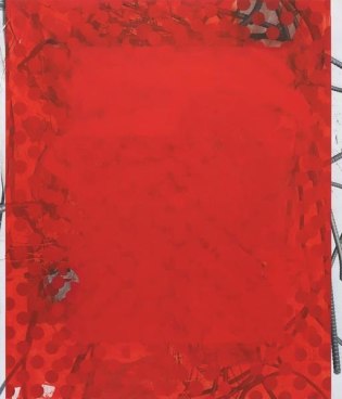 Kevin Appel, Red Wedding, 2014, Acrylic, oil, and UV cured ink on canvas over panel, 84 x 72 inches, 213.4 x 182.9 cm, A/Y#21418