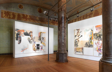 Installation view of&nbsp;Pia Fries: Madder rhizome Luisenkupper, 2011, Staatliche Kunsthalle Karlsruhe, Gr&uuml;ner Saal.