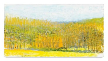 Orange Barn, Half Hidden, 2016, Oil on canvas, 36 x 68 inches, 91.4 x 172.7 cm, AMY#28090