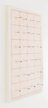 You are here, 2015, Glass head pins and Chinese calligraphy paper, 17 x 13 inches, 43.2 x 33 cm, AMY#27934