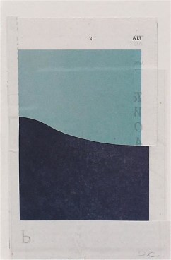 036 (like your twin&#039;s rival), 2012-13, NYT newsprint collage, 7 x 4 3/4 inches, 17.8 x 12.1 cm, A/Y#21099