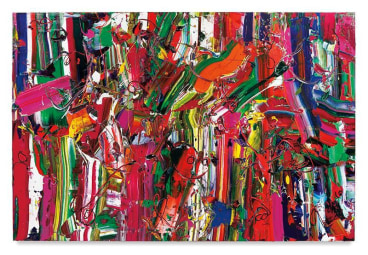Paint Station, 2017, Acrylic on linen, 60 x 90 inches, 152.4 x 228.6 cm, AMY#29069