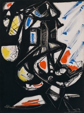 Black, Red, Yellow, 1949, Oil on canvas, 48 x 36 inches, 121.9 x 91.4 cm, A/Y#11316