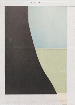027 (like leaving on Sunday), 2012-13, NYT newsprint collage, 7 x 5 inches, 17.8 x 12.7 cm, A/Y#21090