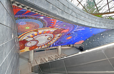 Xenobia Bailey,&nbsp;Funktional Vibrations&nbsp;(2015), commissioned by Metropolitan Transportation Authority Arts &amp;amp; Design. Photo by Rob Wilson courtesy of the MTA.